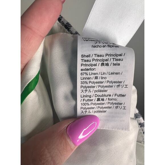 J.Crew Hayden Lined Gingham Kick Out Cropped Linen Pants Women's Size 2 - Picture 10 of 10